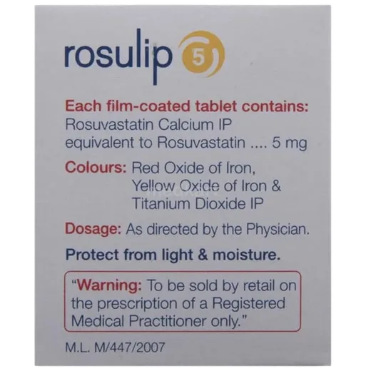 rosulip 5mg tablet 15's